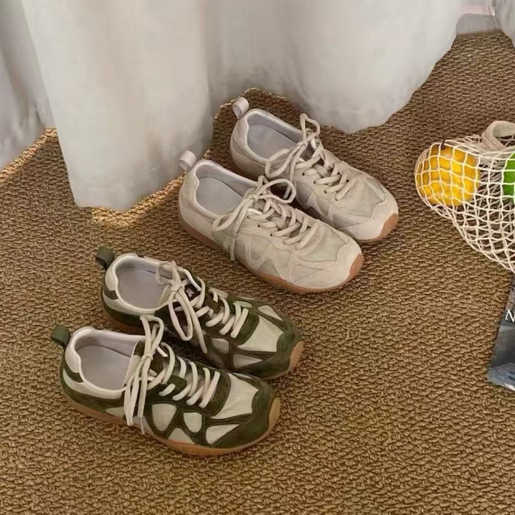Sneakers - Damskie sneakersy w stylu vintage z