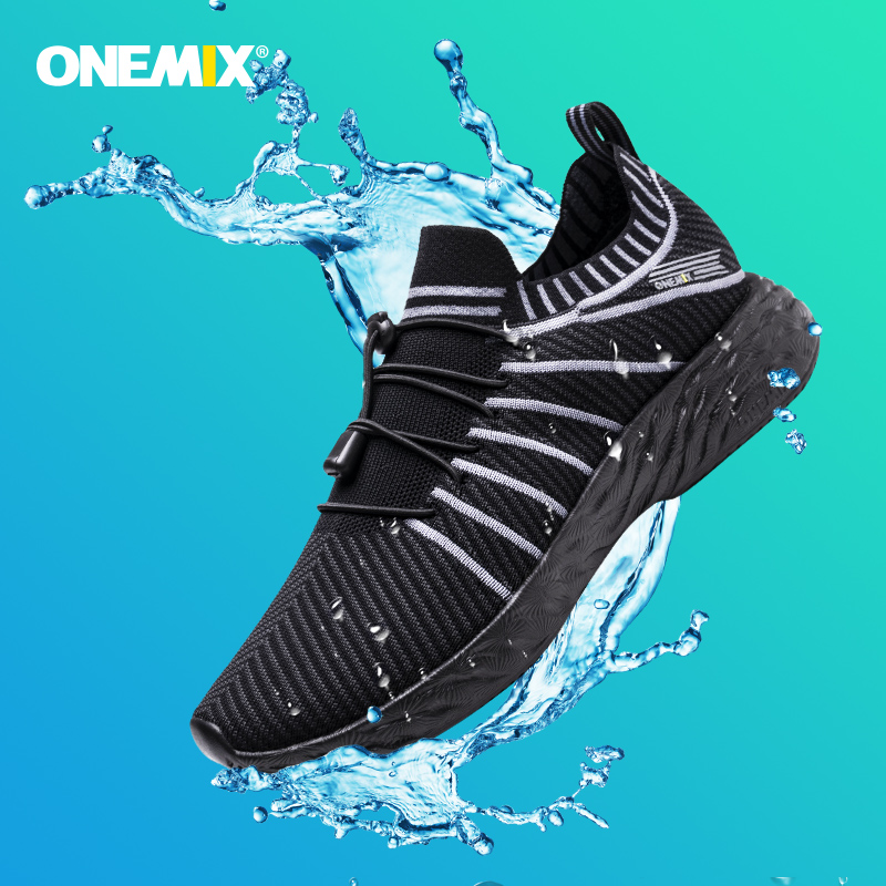 Waterproof Goretex Running Shoes - ONEMIX Wodoodporne Czarne Buty do Biegania