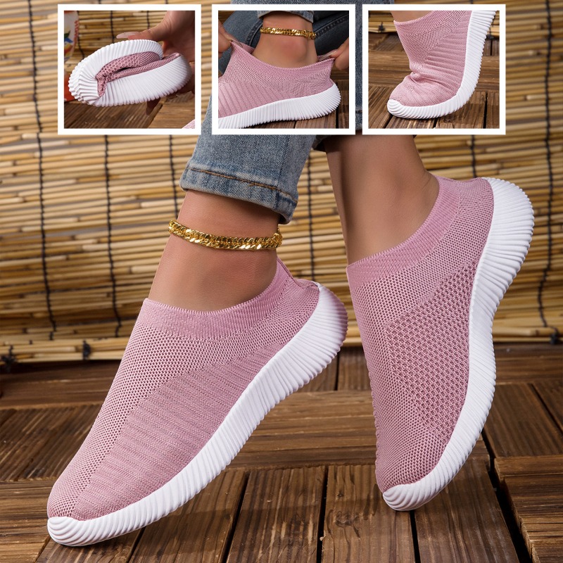Breathable Mesh Athletic Shoes - Damskie sneakersy oddychające z dzianiny, wygodne,