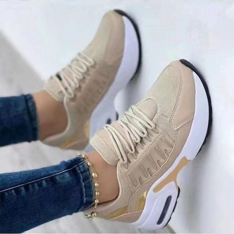 Breathable Mesh Athletic Shoes - Damskie modne sneakersy na platformie z
