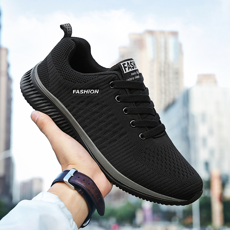Knit Fabric Lace Up Sneakers - YRZL Buty sportowe dla mężczyzn Buty