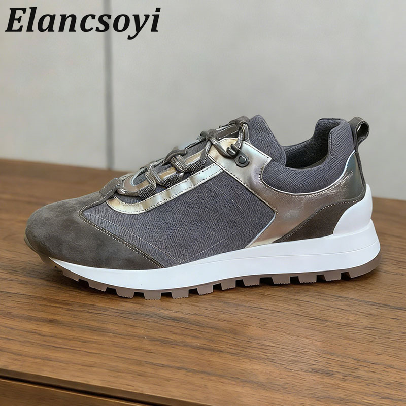 Damskie sneakersy sznurowane z – Knit Fabric Lace Up Sneakers recenzja i cena