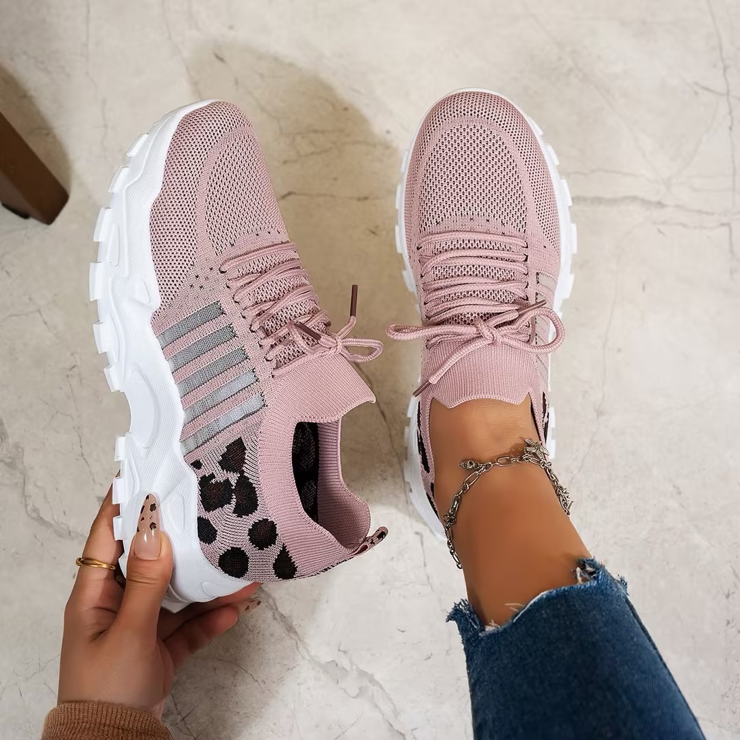 Damskie wiosenno-jesienne snea – Knit Fabric Lace Up Sneakers recenzja i cena