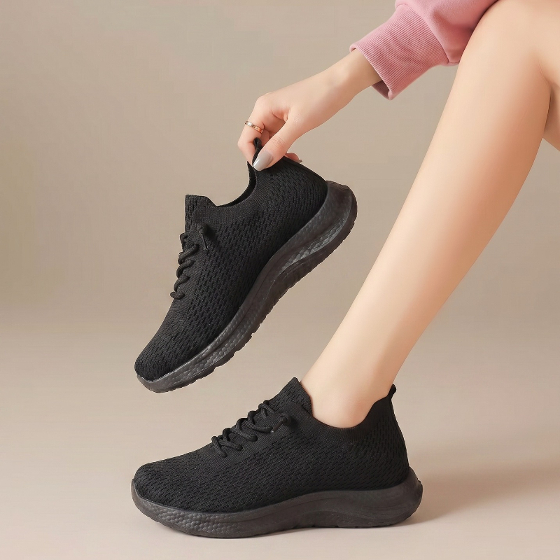 Letnie damskie oddychające but – Knit Fabric Lace Up Sneakers recenzja i cena