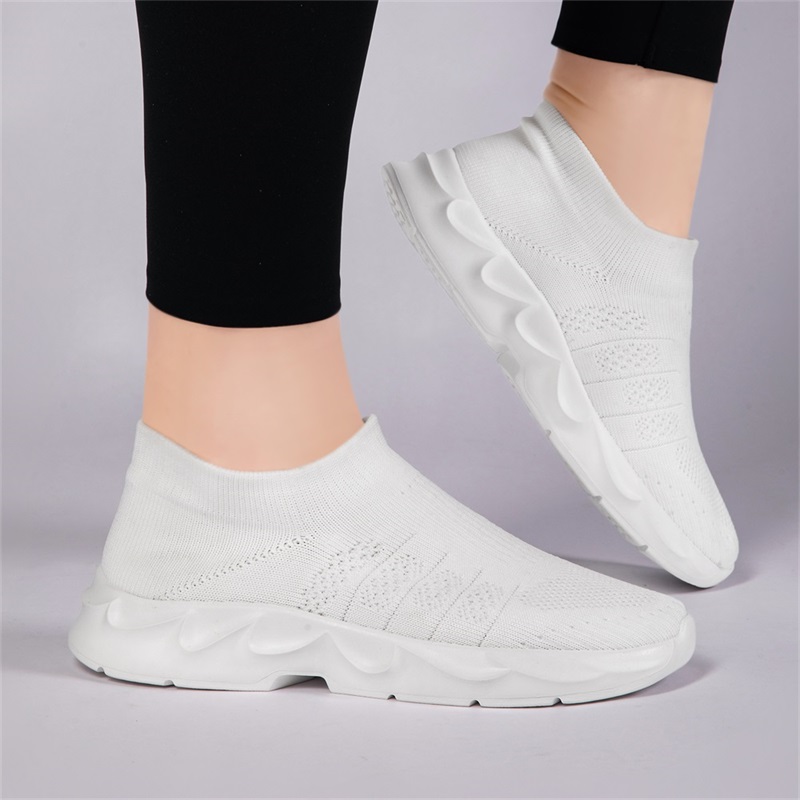 Damskie wsuwane buty do chodze – Knit Fabric Lace Up Sneakers recenzja i cena