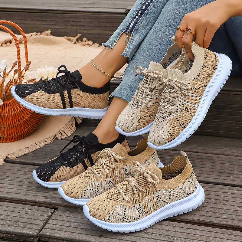 2026 Nowe sznurowane okrągłe d – Knit Fabric Lace Up Sneakers recenzja i cena