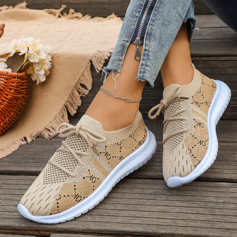 2026 Nowe sznurowane okrągłe d – Knit Fabric Lace Up Sneakers recenzja i cena